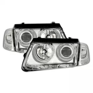 Headlights Set suitable for VW Passat 3B 96-00 Angel Eyes Chrome H7/H7 Depo-image-6290324