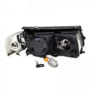 Headlights Set suitable for VW Passat 3B 96-00 Angel Eyes Chrome H7/H7 Depo-image-6290325