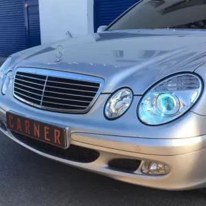 Headlights Set Suitable for Mercedes-Benz E-Class W211 02-06 Chrome Facelift Look H7/H7 (Halogen) With Motor Depo-image-6290332