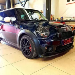 Headlights Set Suitable for Mini Cooper (R55/56/57/58/59) 06-13 Angel Eyes Black H9 With Motor JunYan-image-6290523