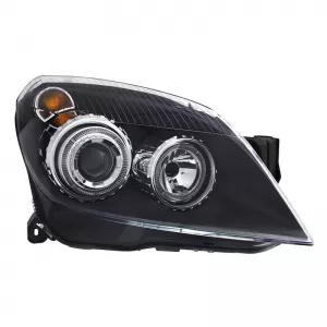 Headlights Set Suitable for Opel Astra H 04-09 Angel Eyes Black H7/H7 With Motor Depo-image-6290532