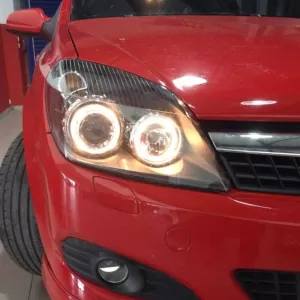 Headlights Set Suitable for Opel Astra H 04-09 Angel Eyes Black H7/H7 With Motor Depo-image-6290534