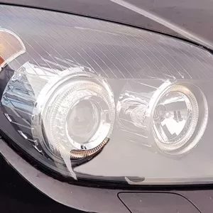 Headlights Set Suitable for Opel Astra H 04-09 Angel Eyes Black H7/H7 With Motor Depo-image-6290540