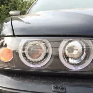 Headlights Set Suitable for BMW 5 E39 95-03 Angel Eyes Facelift LCI Look Black H7/H7 Manual Carner-image-6290657