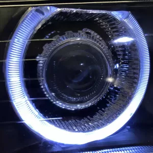 Headlights Set Suitable for BMW 3 E36 Coupe / Sedan / Compact / Touring 90-99 Angel Eyes Black H7/H7 Carner-image-6290661