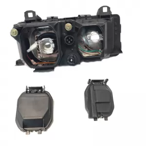 Headlights Set Suitable for BMW 3 E36 Coupe / Sedan / Compact / Touring 90-99 Angel Eyes Black H7/H7 Carner-image-6290664