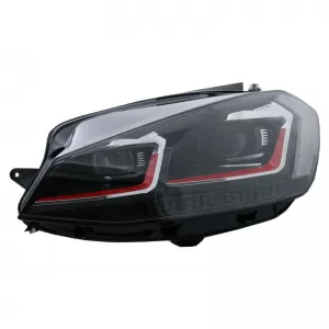 Headlights Set Suitable for VW Golf 7.5 17-19 Facelift DRL & Dynamic Signal Black/Red Line GTI Look H7 With Motor Carrier-image-6290670