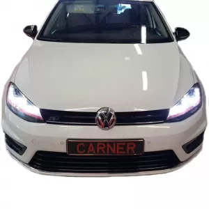 Headlights Set Suitable for VW Golf VII (7) 12-17 DRL U-Type GTI Black/Red H7/H7 With Motor Carner-image-6290682