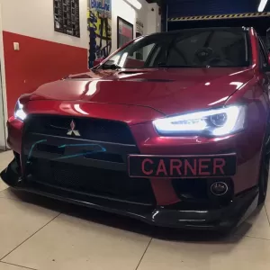 Headlights Set Suitable for Mitsubishi Lancer 07-17 DRL Led Tube & Dynamic Signal Black/Chrome H7 Manual VLAND-image-6290691