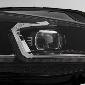 Headlights Set Suitable for VW Golf 7.5 17-19 Facelift DRL & Dynamic Signal Black/Chrome Line GTI Look H7 With Motor Carner-image-6290699