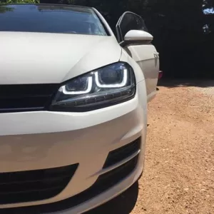 Headlights Set suitable for VW Golf VII (7) 12-17 U-Type DRL & Led Signal Dynamic GTI R-Line Look Black H7/H7 With Motor Carner-image-6290712