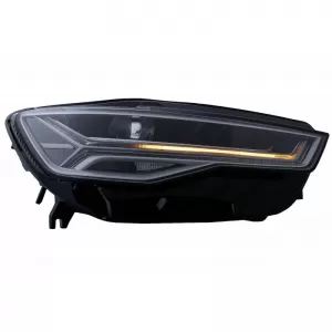 Headlights Set Suitable for Audi A6 4G C7 11-18 DRL Full Led Matrix Design & Dynamic Signal Black With Motor Carrier-image-6290716