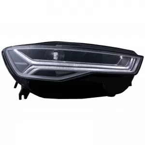 Headlights Set Suitable for Audi A6 4G C7 11-18 DRL Full Led Matrix Design & Dynamic Signal Black With Motor Carrier-image-6290718