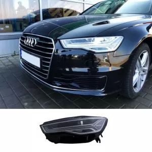 Headlights Set Suitable for Audi A6 4G C7 11-18 DRL Full Led Matrix Design & Dynamic Signal Black With Motor Carrier-image-6290720