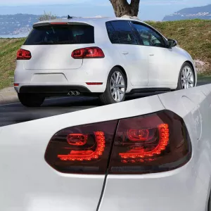Tailights Set suitable for VW Golf VI (6) 08-12 Full Led GTI R20 Look Red/Smoke VLand-image-6290998