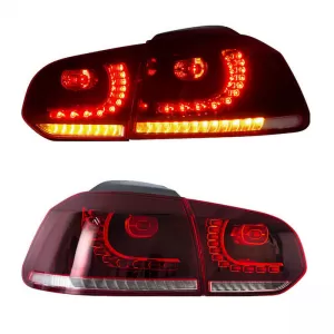 Tailights Set suitable for VW Golf VI (6) 08-12 Full Led GTI R20 Look Red/Smoke VLand-image-6291002