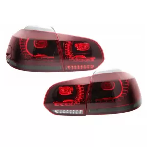 Tailights Set suitable for VW Golf VI (6) 08-12 Full Led GTI R20 Look Red/Smoke VLand-image-6291005