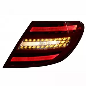 Tailights Set Suitable for Mercedes-Benz C-Class W204 07-12 Led Bar Facelift Look Red/Crystal Carner-image-6291019