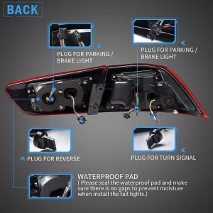 Tailights Set Suitable for Mitsubishi Lancer X 08-17 Led Bar Red/Crystal VLAND-image-6291093