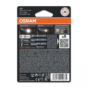 Led Bulb Festoon 41mm C5W SV8.5-8 12volt 0.6 watt 6000k Osram 6413DWP-01B 1pc-image-6291124