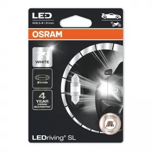 Led Bulb Festoon 29mm C5W SV8.5-8 12volt 1 watt 6000k Osram 6438DWΡ-01Β 1pc-image-6291128
