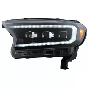 Headlights Set Suitable for Ford Ranger 15-20 DRL Dynamic Start Up Black Full Led With Motor VLand-image-6291638