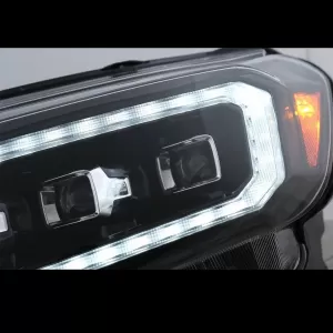 Headlights Set Suitable for Ford Ranger 15-20 DRL Dynamic Start Up Black Full Led With Motor VLand-image-6291643