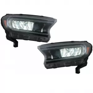 Headlights Set Suitable for Ford Ranger 15-20 DRL Dynamic Black Full Led With Motor VLand-image-6291653
