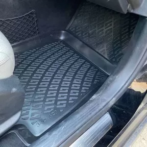 Car Mats 3D From Rubber TPE Suitable for Mercedes C-Class W205 2014-2020 Rizline 4 Pcs Black-image-6291769