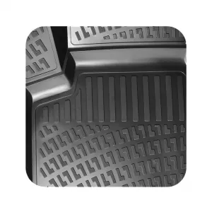 Car Mats 3D From Rubber TPE Suitable for Opel Corsa F 19+, Mokka 19+ / Peugeot 208 19+, 2008 19+ Rizline 4 Pcs Black-image-6292088