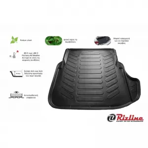 Trunk Mat 3D From Rubber TPE Suitable for Mercedes-Benz E-Class W211 2002-2009 Limousine Black Rizline