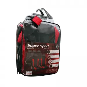 Seat Covers Super Sport All In One Black-Red Set Front-Rear 11 Pieces-image-6292437