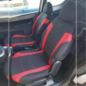 Seat Covers Sport All In One Black-Red Pair 4 Pieces-image-6292447