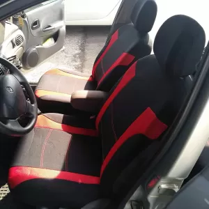 Seat Covers Sport All In One Black-Red Pair 4 Pieces-image-6292450