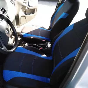 Seat Covers Sport All In One Black-Blue Pair 4 Pieces-image-6292470