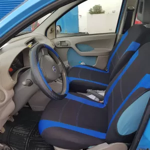 Seat Covers Sport All In One Black-Blue Pair 4 Pieces-image-6292473