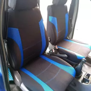 Seat Covers Sport All In One Black-Blue Pair 4 Pieces-image-6292475