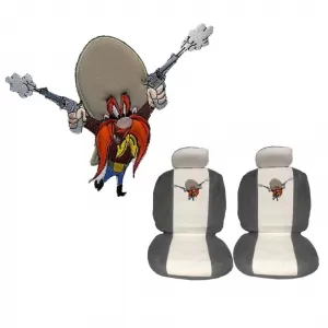 Semi Front Seat Covers Yosemite Sam Gray-White 4 Pieces 2749-36-image-6292507