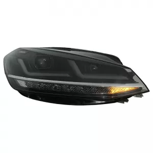 Headlights Set Suitable for VW Golf VII (7.5) 17-19 DRL Full LED Halogen Version Black LEDHL109-BK OsramLedriving-image-6292516