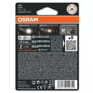 Led Bulbs BA9S T4W 12volt 0.8watt 6000k Osram 3893DWP-02B 2pcs
