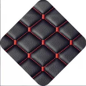 Semi Front Seat Covers PU Royal Black With Red Seams 4 Pieces-image-6292529