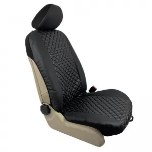 Semi Front Seat Covers PU Royal Black 4 Pieces-image-6292567