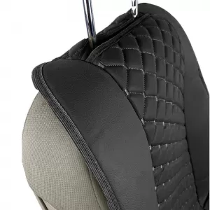 Seat Front Cushions PU Royal Black With Red Seam 2 Pieces-image-6292584