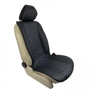 Seat Front Cushions PU Royal Black With Blue Seam 2 Pieces-image-6292589