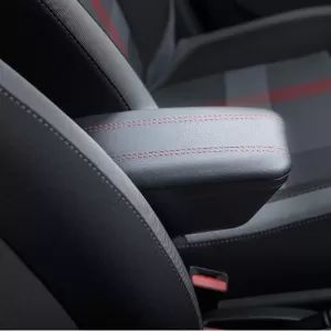 Armrest Armster OE1 TR Limited with USB suitable for Dacia Duster 2018+ without original elbowrest, black color with red stitching-image-6292926