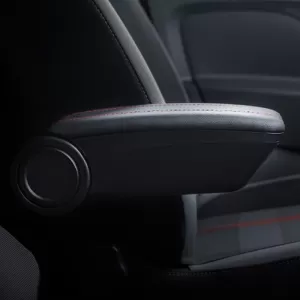 Armrest Armster OE1 TR Limited with USB suitable for Dacia Duster 2018+ without original elbowrest, black color with red stitching-image-6292928