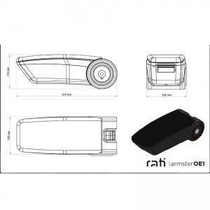 Armrest Armster OE1 TR Limited with USB suitable for Dacia Duster 2018+ without original elbowrest, black color with red stitching-image-6292931
