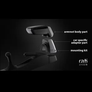 Armrest Armster S suitable for Ford Focus 2018+ (+USB+Aux Extension Cable) Black Color-image-6293020