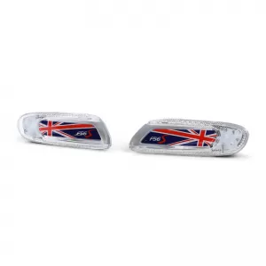 Side Fender Indicators suitable for Mini Cooper F56 13+ Union Jack Flag Blue Led White 2 pcs-image-6293253