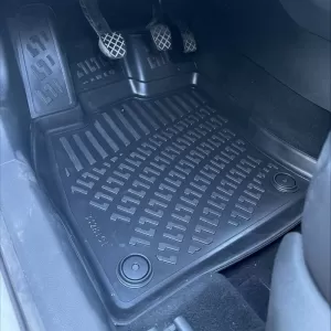 Car Mats 3D From Rubber TPE Suitable for VW Golf 7 VII/T-Roc/Leon 5F/Audi A3 8V/Audi Q2/Skoda Karoq Rizline 4 Pcs Black-image-6293407